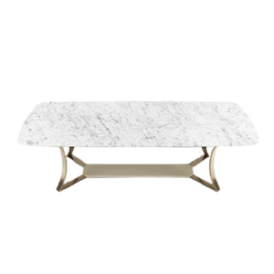 Direto Da Fábrica High-<span class=keywords><strong>End</strong></span> Minimalista Italiano Retangular De Aço Inoxidável Metal Mármore Sala De Estar Mesa
