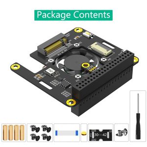 FEICHAO nuova versione 3 in 1 Combo M.2 NVMe to PCIe adattatore con ventola di raffreddamento e scolorimento automatico LED per Raspberry Pi 5 - Product Image 4