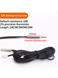 Sonda de sensor de termistor de valor 10K-B de alta precisión Sonda de control de temperatura de uso industrial 3435100K/3950 Compatible con OEM y ODM - Product Image 3