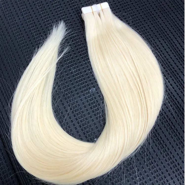 Mèches Humaines En Gros Extensiones De Cabello Humano Natural Invisible Blonde Tressage à Bande Extensions de Cheveux Remy Curly