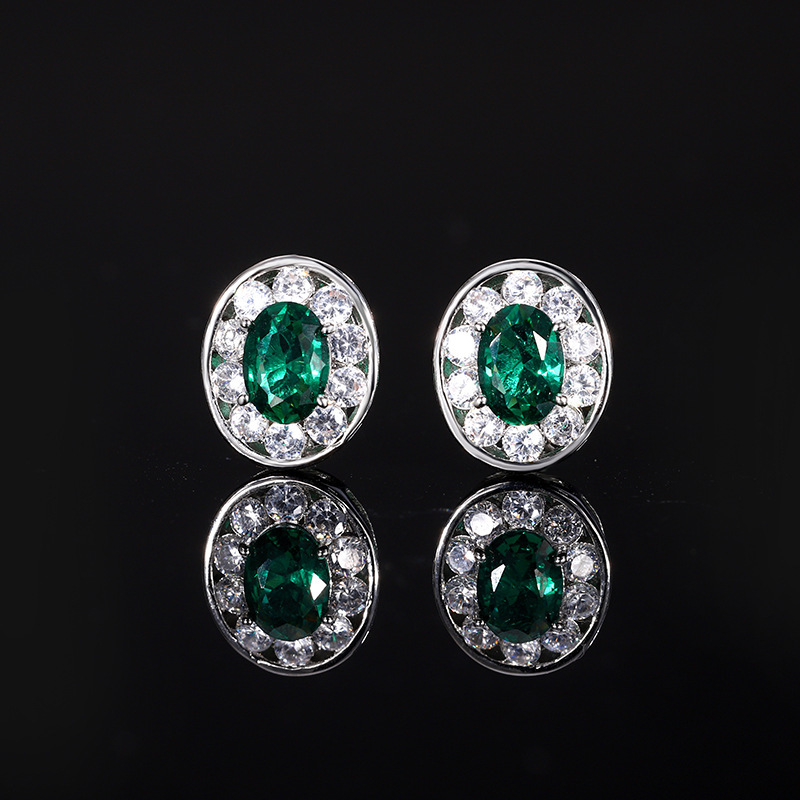 Boucles d'oreilles nano vert platine