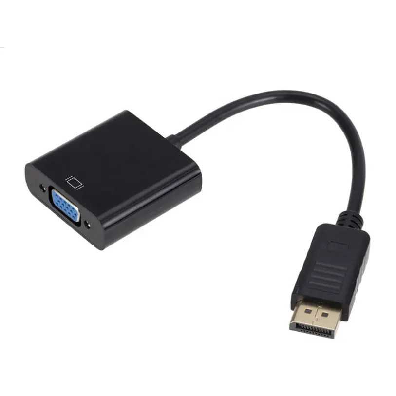 DisplayPort DP à VGA Câble Adaptateur Mâle à Femelle Convertisseur pour PC Ordinateur Portable Moniteur HDTV Projecteur