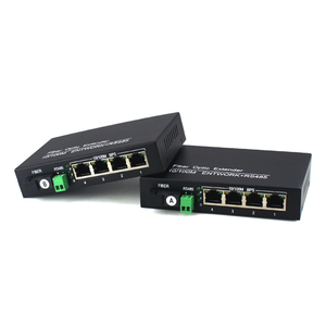 4 พอร์ตอีเธอร์เน็ตสวิตช์Extender RS485 สองทิศทางเครื่องรับส่งสัญญาณไฟเบอร์ออปติกเครือข่ายตัวแปลงแสง 1 คู่ - Product Image 3