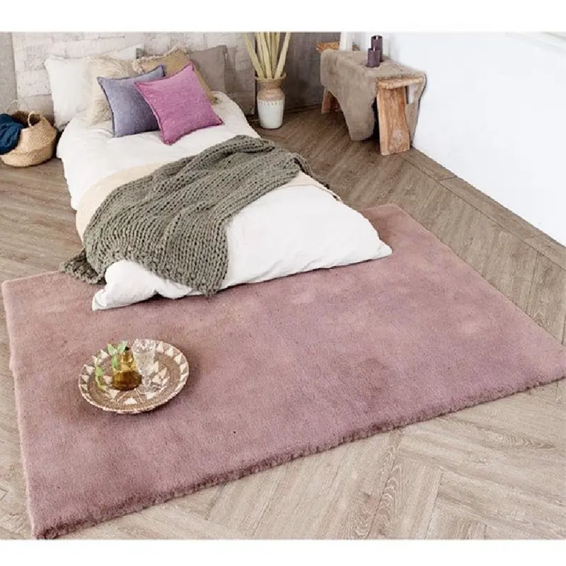 Tapis de salon Super doux de bonne qualité, nouvelle marque, poils longs et lisses en fausse fourrure de lapin pour chambre à coucher