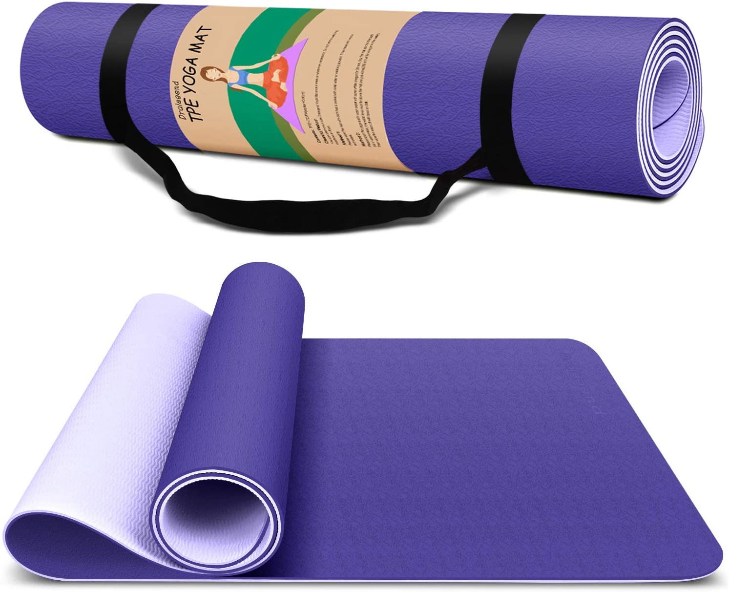 Kompresi Mudah TPE Yoga Mat Lipat Shock Absorbing Ramah Lingkungan 9