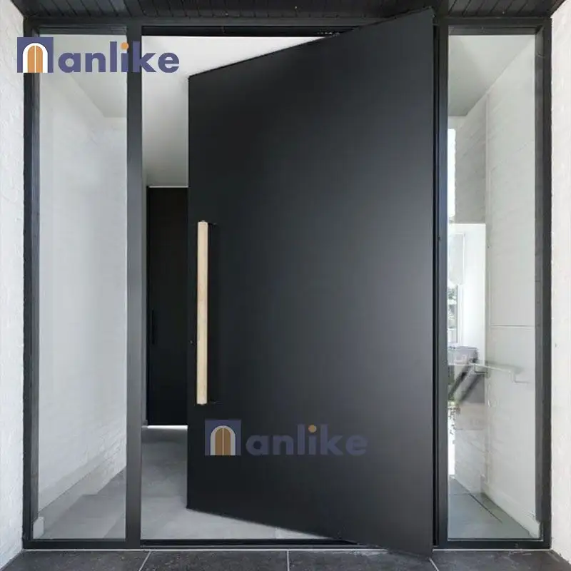 Anlike Personnalisation Portes en acier Design Portes d'entrée pivotantes en aluminium Extérieur Porte d'entrée moderne pour la maison