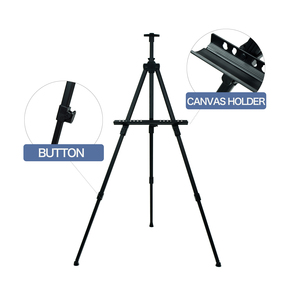 Chất lượng cao đơn giản kim loại màu đen nhôm phác thảo đứng Tripod easels cho các nghệ sĩ Sơn - Product Image 5
