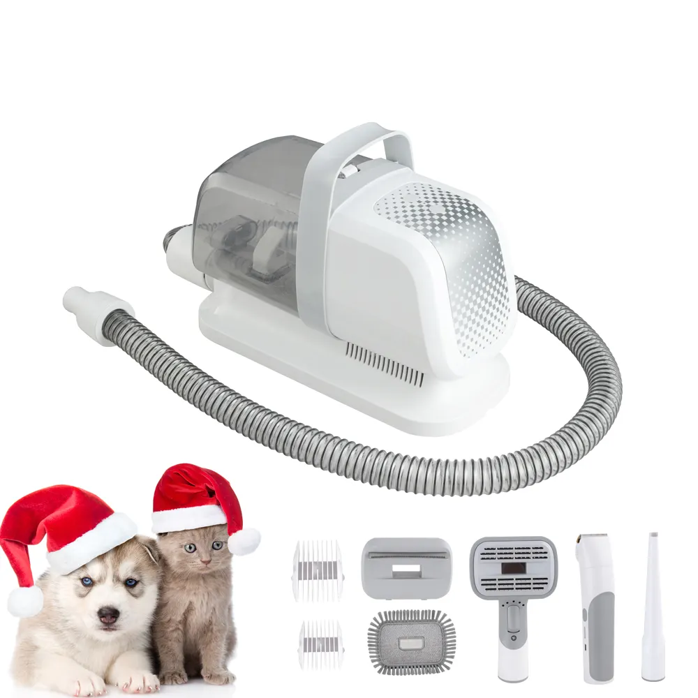 Personalizado Baixo Barulhento 5 Em 1 Pet Clipper Escova de Cabelo Pet Grooming Vacuum Cleaner Kit Para Cat Dog Deshedding Vacuum