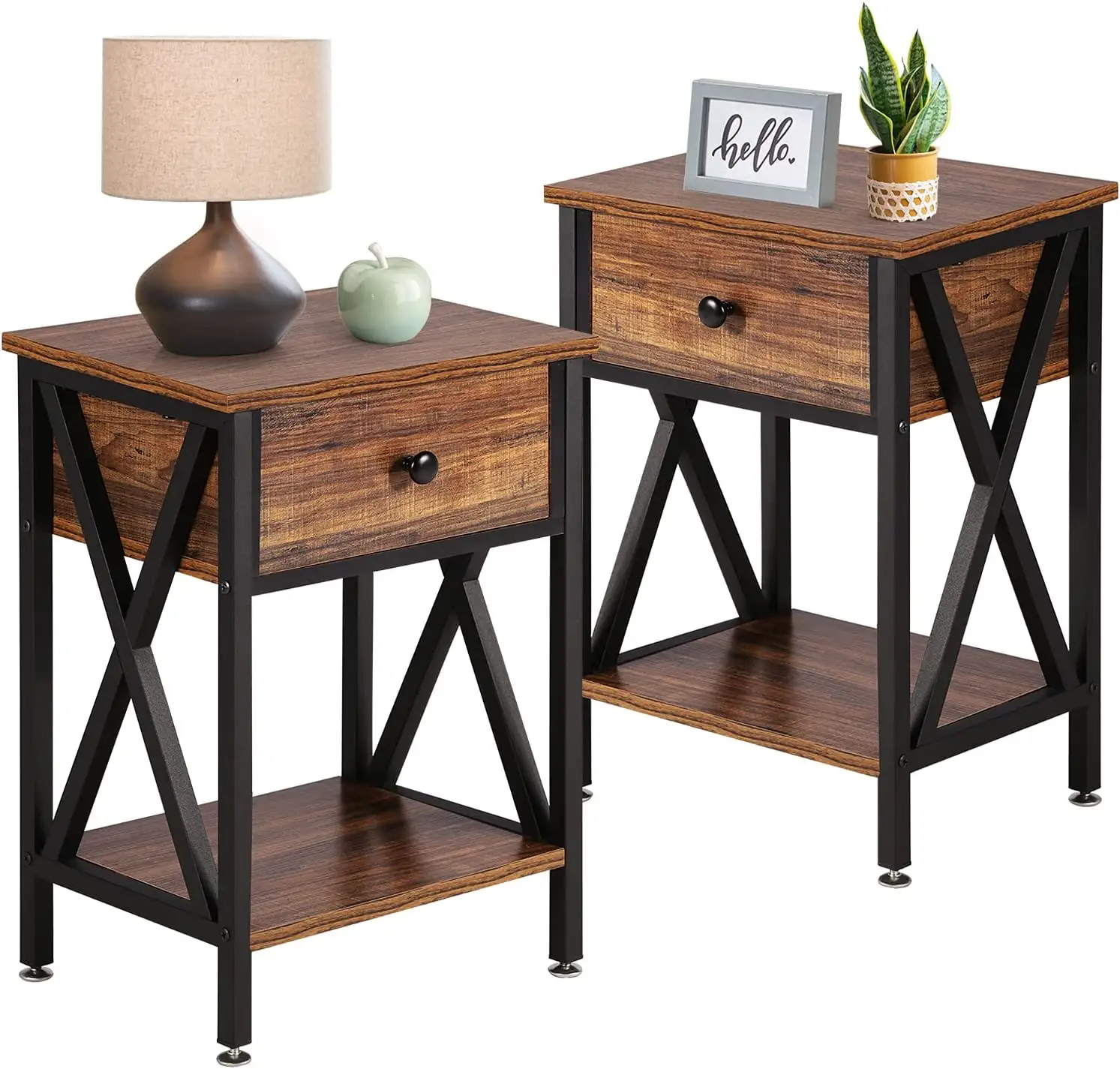 Mesa lateral para mesa lateral, mesa de madeira industrial para sofá e laptop, mesa lateral para lanche, mesa lateral para sala de estar e quarto