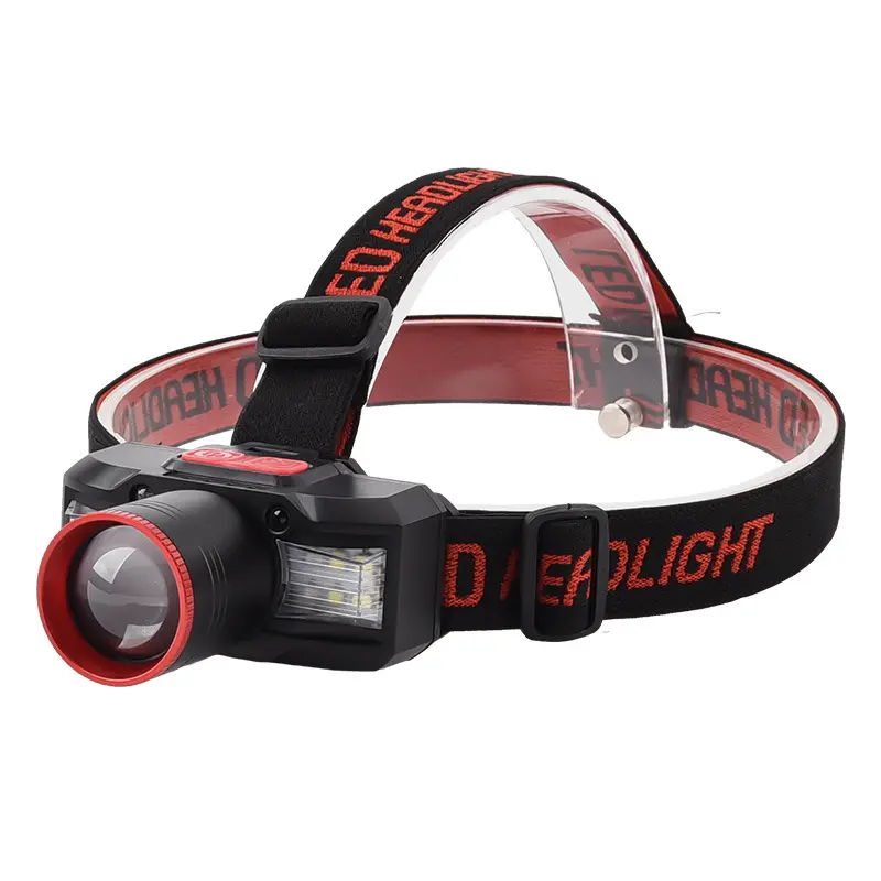 Sensor de movimiento inteligente faro USB C rojo blanco luz LED COB caza pesca 6 modos faro Zoomable al aire libre cabeza lámpara antorcha