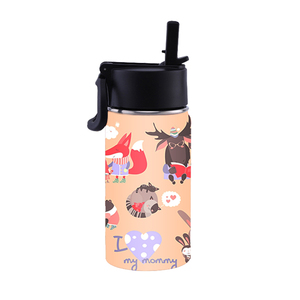 ขวดน้ำดื่ม Bpa ฟรีพร้อมภาพการ์ตูนและโลโก้ที่กำหนดเอง Copos Infantil ส่วนบุคคล12Oz เด็กขวดน้ำสแตนเลส - Product Image 4