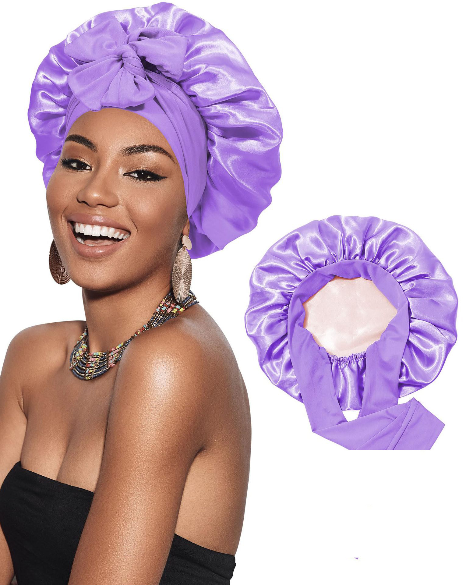 Ruban double couche moyen de haute qualité violet clair