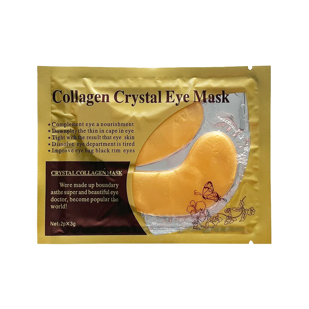 Super March Quick Shipping OEM gold crystal collagen eyes mask 24k golden collagen mask professional eye sleeping patch