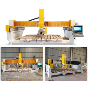 Okyanus otomatik Plc ağır granit döşeme 5 eksen Cnc köprü testere Tilt masası kesim kazımayı lehçe makinesi - Product Image 3