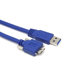 USB 3.0 A/M ถึง Micro B/M พร้อมสายล็อคแบบสกรูคู่สายฮาร์ดไดรฟ์สีฟ้า USB USB3ถึง Micro B Cable 3.0 Vision - Product Image 1