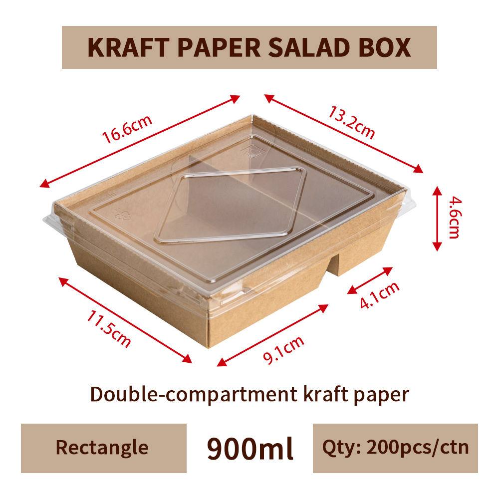 900 mL Doppio scomparto (Carta kraft)