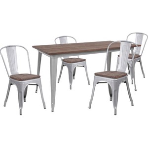 80x120cm商業レストランテーブルセットカラフルな金属ダイニング工業用椅子とテーブルセット - Product Image 2