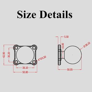 High Quality 1.5'' Ball <strong>Mount</strong> Base with 4-Hole AMPS Square Plate Compatible with RAM <strong>Mounts</strong> B Size Double Socket Arm