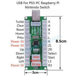 USB Arcade Stick Controller Chip Mini 3D analógico Zero Delay para PC MAME Raspberry Pi Switch PS/3 Steam Coin Pusher fabricado - Product Image 5