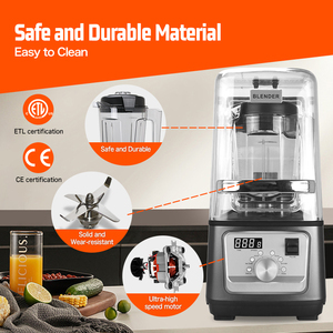 Buchymix âm thanh bằng chứng Máy xay sinh tố và juicers im lặng micheur Máy xay sinh tố cho nhà bếp Trái cây thực phẩm Ice thịt máy xay sinh tố tiếng ồn thấp với bìa - Product Image 5