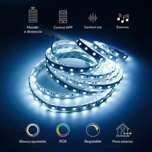 Гарза бренд программируемый с регулируемой яркостью CCT и RGB многоцветный умный дом Wi-Fi 2,4 ГГц 3-метровая смарт-светодиодная лента с пультом дистанционного управления - Product Image 3