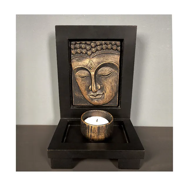 Vendita calda di alta qualità in resina testa di Buddha bruciatore di incenso portacandele Zen garden kit artigianato in resina ornamenti per la decorazione domestica