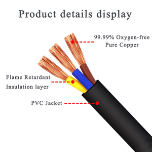 Bakır kablo RVV 2 3 4 5 çekirdekli elektrik kablo tel H05VV-F güç kablosu PVC yalıtım 0.5/0.75/1/1.5/2.5/4/6mm ² katı tip - Product Image 3