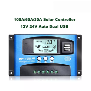 Слежением за максимальной точкой мощности контроллер PWM 100A 60A 30A зарядное устройство 12V/24V Авто Dual USB ЖК-дисплей панели солнечных батарей зарядки со слежением за максимальной точкой мощности, блок управления установкой на солнечной батарее - Product Image 3