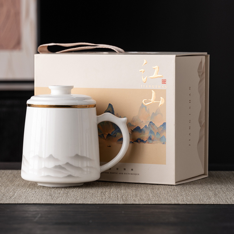 Yangzhi jade porcelain office cup, see picture