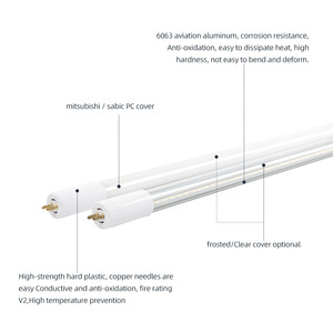 T5 <strong>T8</strong> <strong>Led</strong> Tubes Slim Design 16mm/Rotate Cap/AC100-240Vinput with Externaldriver/2ft/10w/130lm/w/flicker