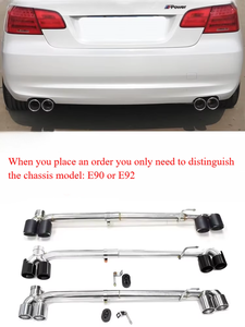 Car Exhaust Pipe for <strong>BMW</strong> E36 E46 E90 <strong>E92</strong> E93 316i 318i 320i 325 330i Stainless Carbon Fiber M AK MT MP M3 M4 Exhaust Muffler Tip - Product Image 3