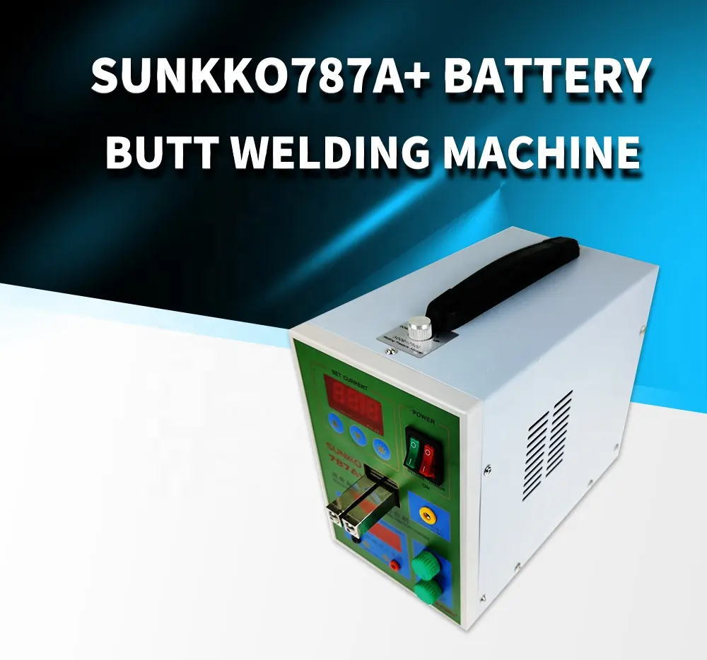 SUNKKO LED Pulse Battery Spot welder 787A + Máquina de soldadura por puntos Microordenador 18650 micro soldadura con luz LED + Abrazadera de batería