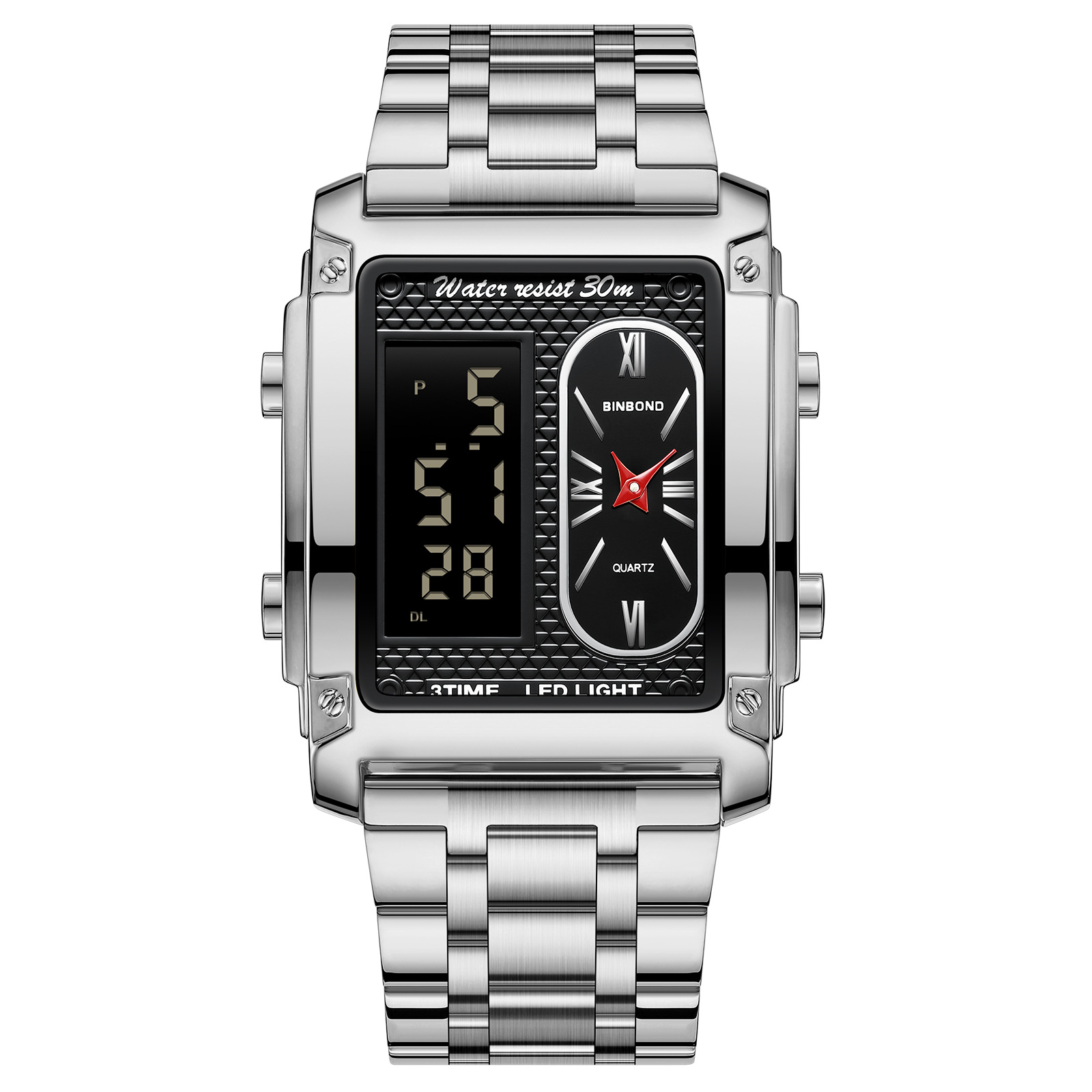 Cadran blanc acier-noir