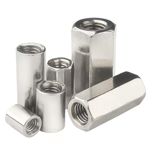 <strong>M3</strong> M6 M8 M12 3/8 Steel Zinc-plated Long Nuts DIN 6334 Extended Hexagon and Round <strong>Coupling</strong> Nuts - Product Image 4