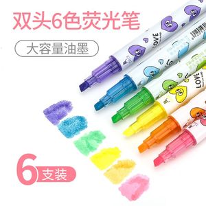 Resaltador de colores naranja verde 2*3, juego de marcadores de color caramelo para estudiantes, punta gruesa de color para puntos clave de doble cabeza - Product Image 4