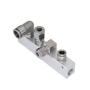 Air Manifolds Distributor 1/<strong>4</strong>&quot; PT Thread <strong>Port</strong> 2 <strong>3</strong> <strong>4</strong> 5 6 7 8 9 Way Pneumatic Quick Plug in Connector Hose Aluminum Block Splitter - Product Image 2