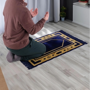 高级伊斯兰祈祷地毯套装-手工土耳其sajadah，带Tasbih，便携式加厚祈祷垫定制 - Product Image 5