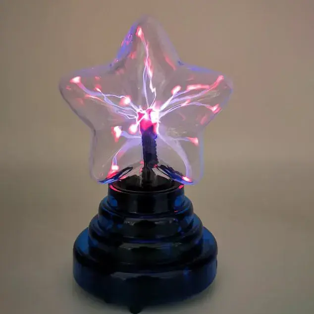 كرة ضوئية صغيرة من البلازما USB على شكل نجمة تعمل باللمس بشكل سحري حساسة للزجاج مصباح ديسكو للحفلات أضواء ديكورية