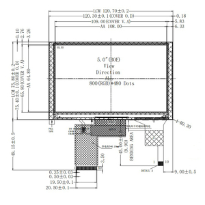 Prezzo di fabbrica 5 pollici IPS PCAP LCD Touch Screen 800x480 RGB CTP TFT tipo per il controllo dell'automazione - Product Image 3