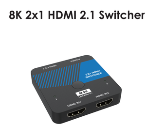 Interruptor HDMI 2 en 1 OUT AUTO-SELECT 8K @ 60Hz 48Gbps HDMI 2,1 HDCP2.3 para sistema de cine en casa