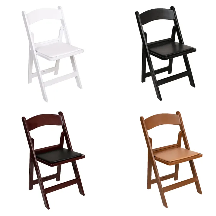 Wholesale small foldable outdoor black wimbledon resin folding chair for event wedding party used for events for rent