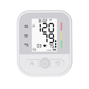 Braço superior elétrico portátil voz médica Smart <span class=keywords><strong>Sphygmomanometer</strong></span> pressão arterial Monitor LCD Display medição oscilométrica - Product Image 2