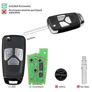 Xhorse XKAU01EN VVDI VVDI2 Wire Flip Remote chiave 3 pulsanti per Audi tipo programmatore chiave remoto