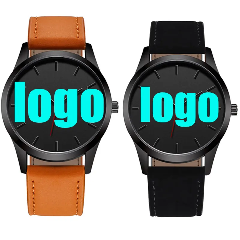 Goedkope Prijs Analoge Relogio Sport Unisex Dongguan Horloge Casual Pols Klok Zwart Lederen Horloges Mannen Pols