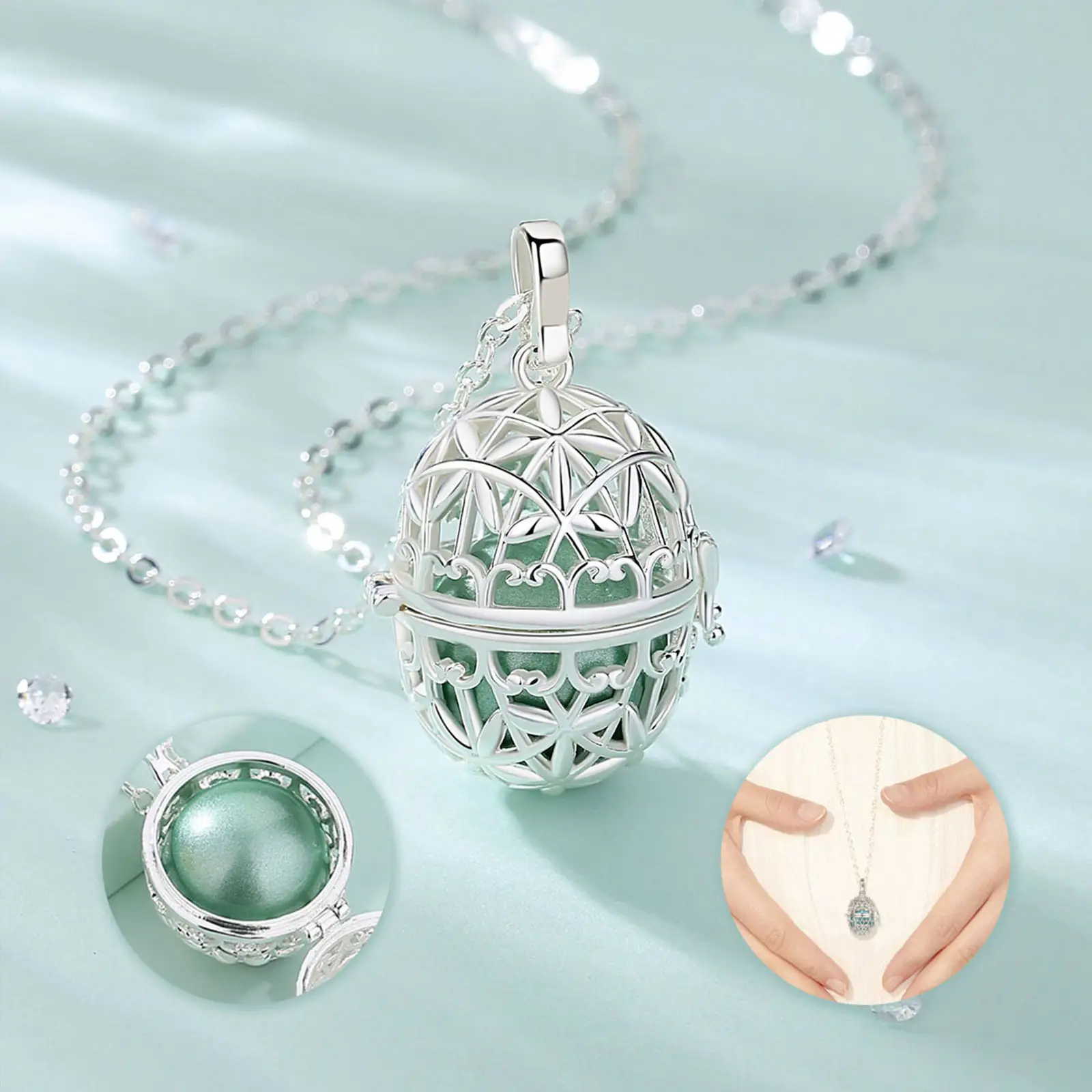 Changda Pregnancy Gifts Harmony Bola Musical Chime Ball Perfume Pendant Necklace