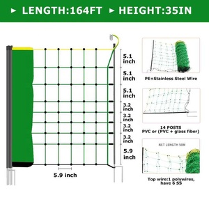 Düşük fiyat koyun/keçi netleştirme 9 teller PVC + GF mesajları ücretsiz tamir kiti elektrikli çit örgü - Product Image 4