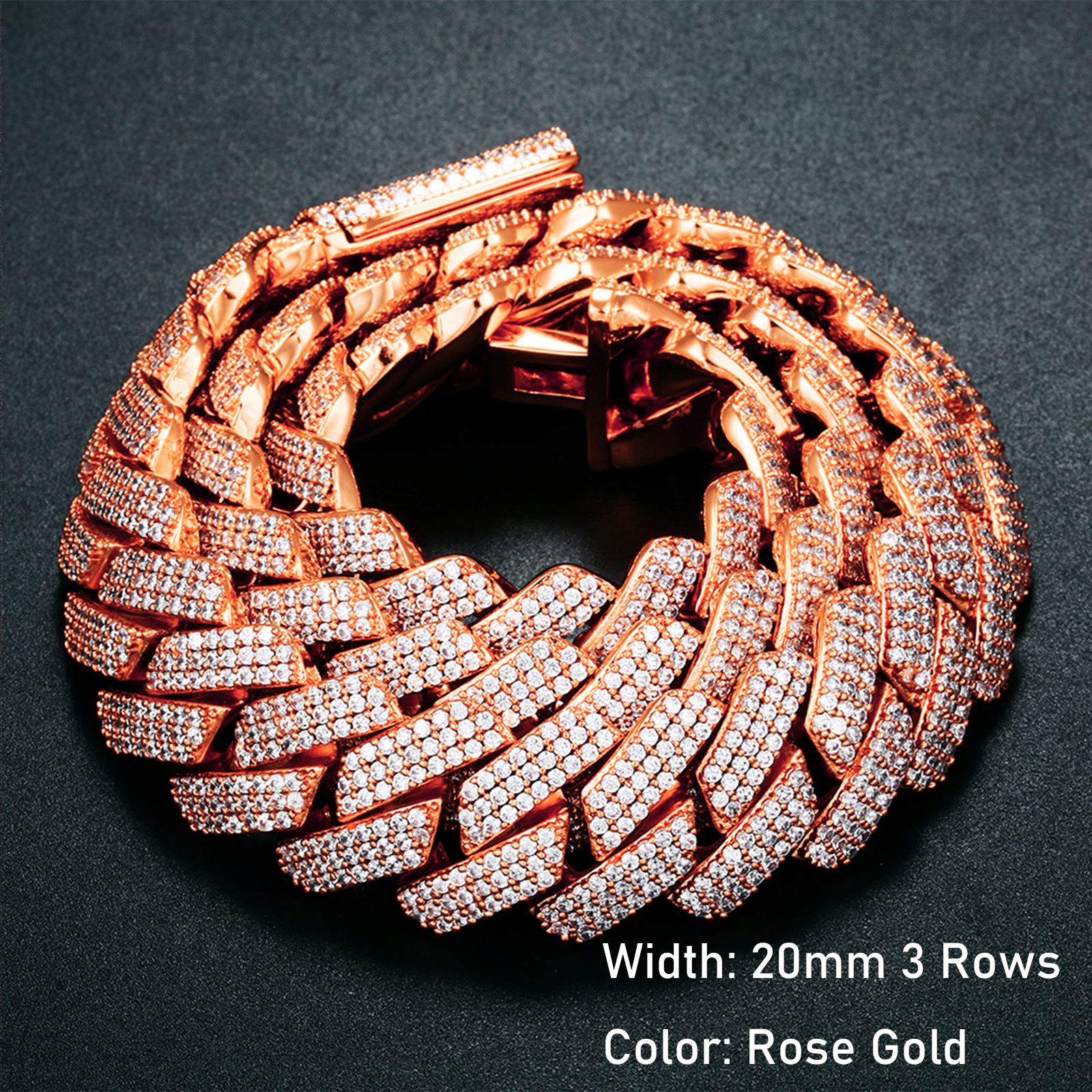 20mm 3 Filas-Oro Rosa-0671