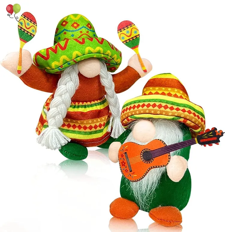 México gnome fiesta sombrato violão maracas taco, dia das bruxas, verão mexicano decoração casa cozinha pinata em camadas bandeja ks638