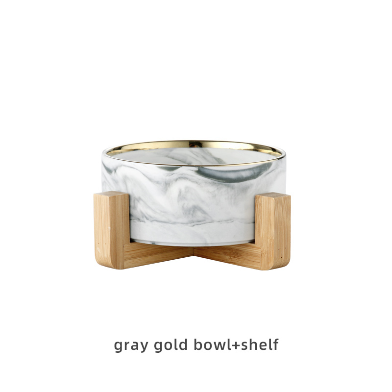Bol + support en or gris