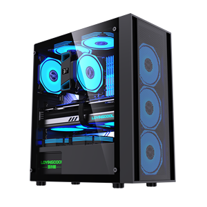 Lovingcool <strong>Pc</strong> <strong>Case</strong> Full Tower ATX Gaming Computer Desktop With RGB FAN Kit LED Computer <strong>Cases</strong> &amp; Towers Glass <strong>PC</strong> Chassis Casing - Product Image 4